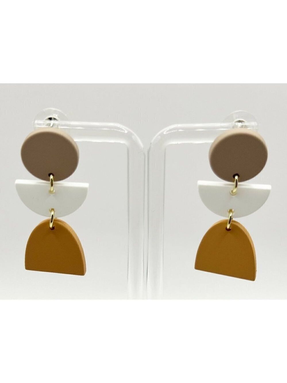 Bohemian Geometric Clay Earrings U Shape Drop